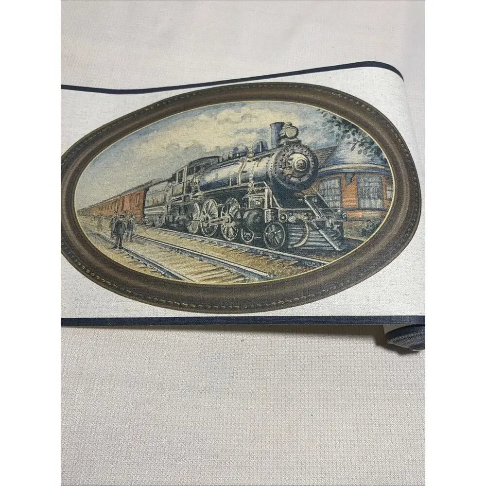 Norwall Vintage Train Wallpaper Border FS73762 Steam Locomotive Lot of 3 Rolls